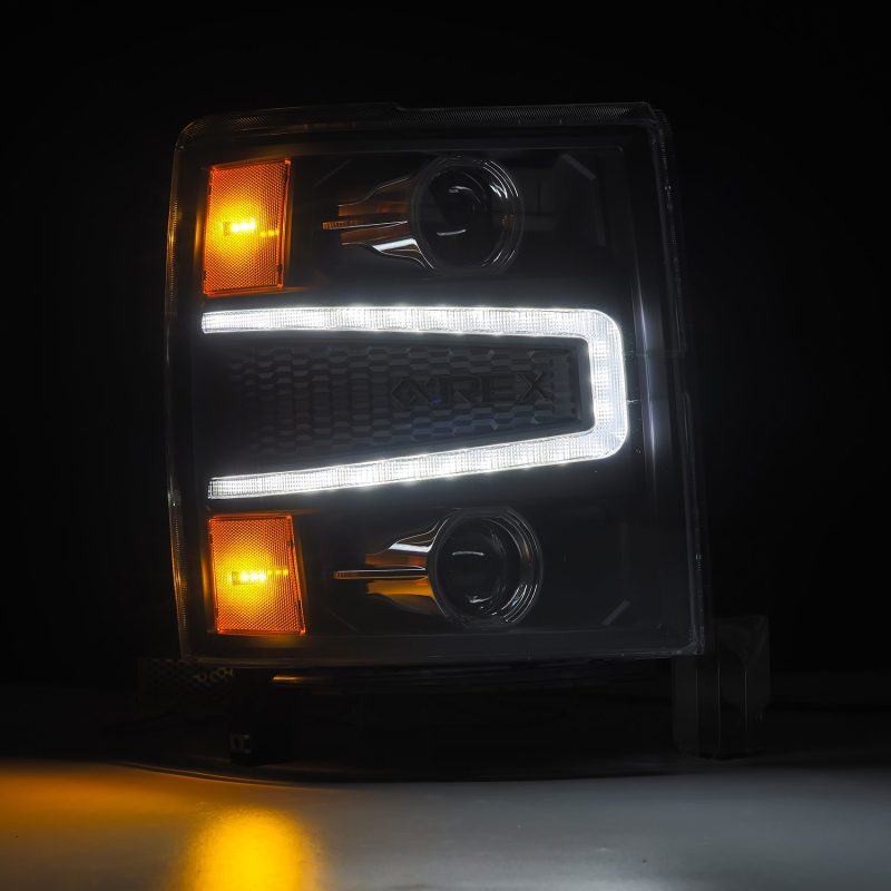 AlphaRex 880245 fits Chevy 14-15 1500 PRO-Series Projector Headlights Black w/