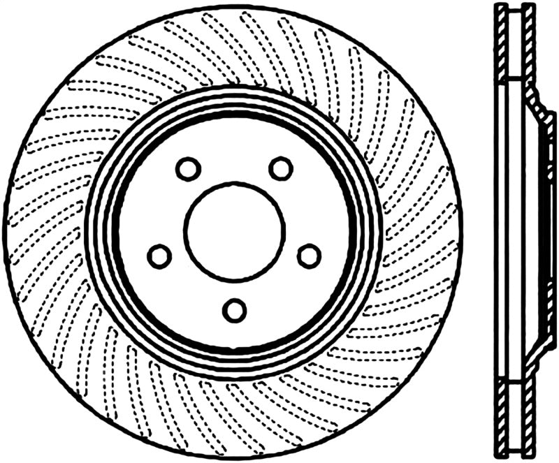Stoptech 126.61045CSR Power Slot 94-04 Ford Mustang Front Right Slotted CRYO Rotor