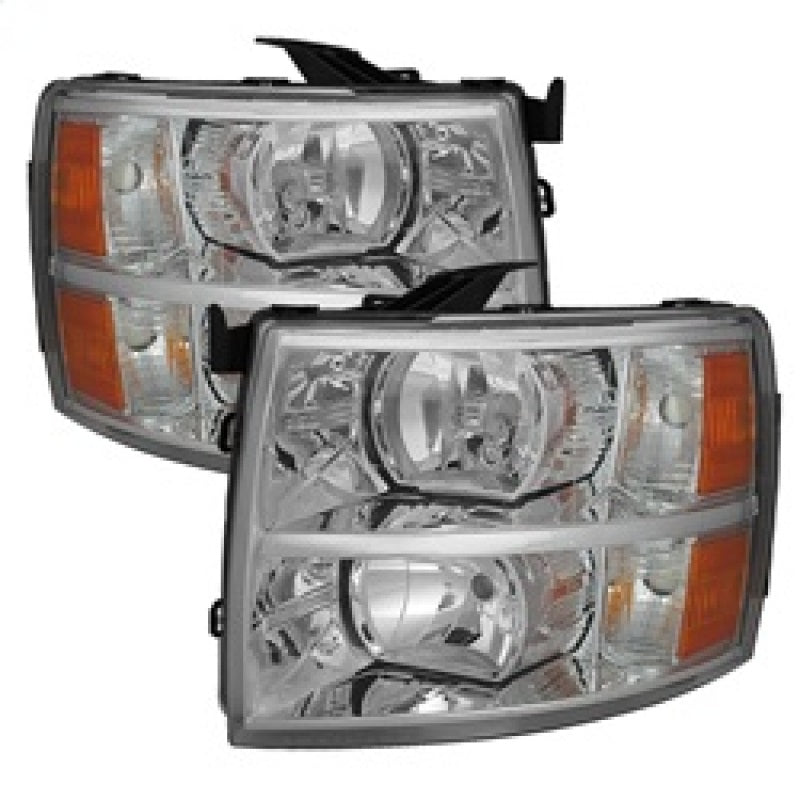 5076984 Xtune fits Chevy 07-13 Silverado Crystal Headlights Chrome HD-JH-CS07-