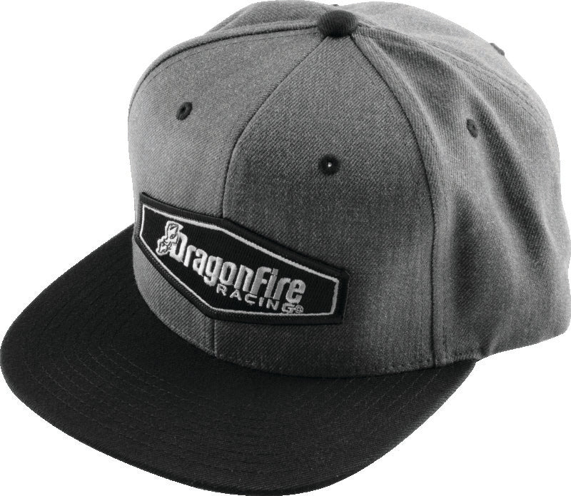 DragonFire Racing 522285 Hat Dfr Flatbill Gry/Blk