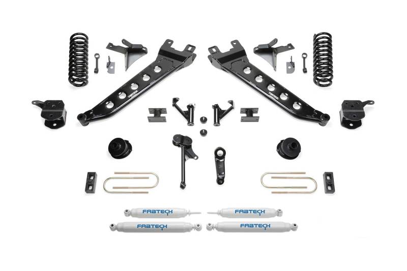 Fabtech K3147 fits Ram 13-18 3500 4WD 7in Radius Arm Kit w/Perf Shks