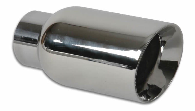Vibrant 1207 4in Round SS Exhaust Tip (Double Wall Angle Cut Beveled Outlet)