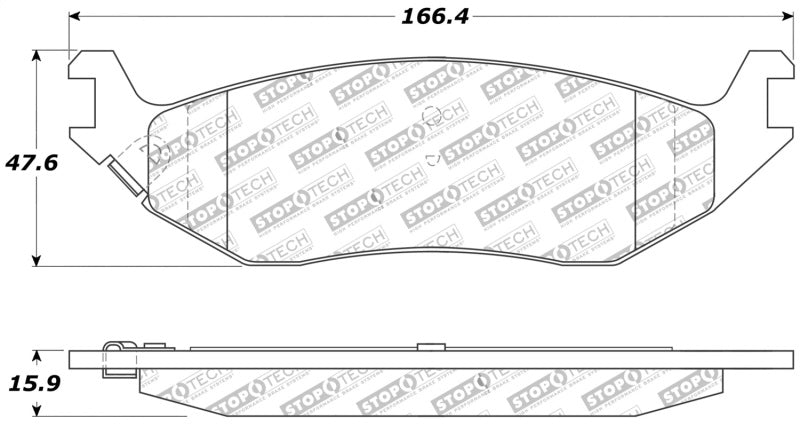Stoptech 309.0898 Sport Brake Pads w/Shims and Hardware - Front