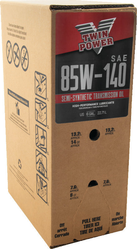 Twin Power 539029 85W140 Semi-Synthetic Transmission Lube 6 Gallon Bag In Box