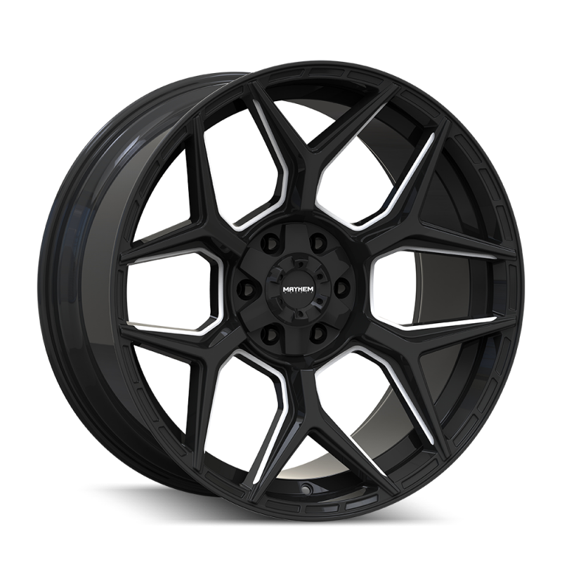 Mayhem 8119-2952M Vanquish 8119 20X9.5 / 5x127/5x139.7 / 0mm Offset / 78.1mm Hub - Gloss Black Milled