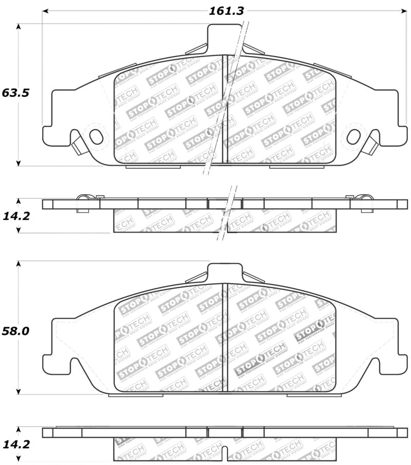Stoptech 309.0727 Sport Brake Pads w/Shims and Hardware - Rear