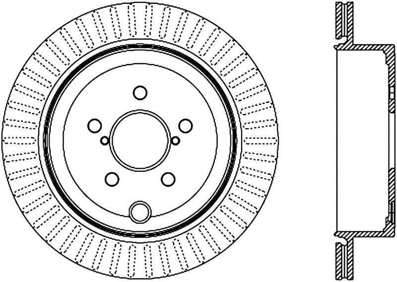 Stoptech 126.47031CSR Power Slot 13 Scion FR-S / 13 Subaru BRZ Rear Right Cryo Slotted Rotor