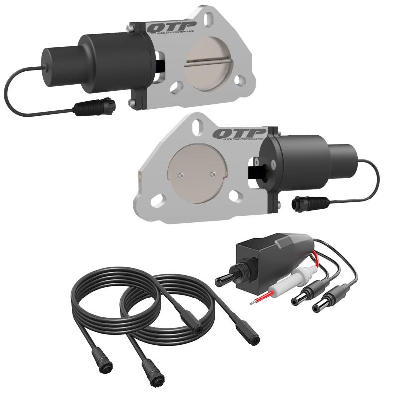 QTP QTEC50 2.5in Bolt-On QTEC Dual Electric Cutout Valves - Pair