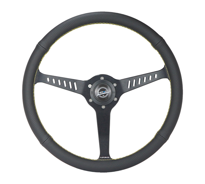 NRG RST-380-STL-Y RST-380-STL-Y Reinforced Steering Wheel Perforated Leather