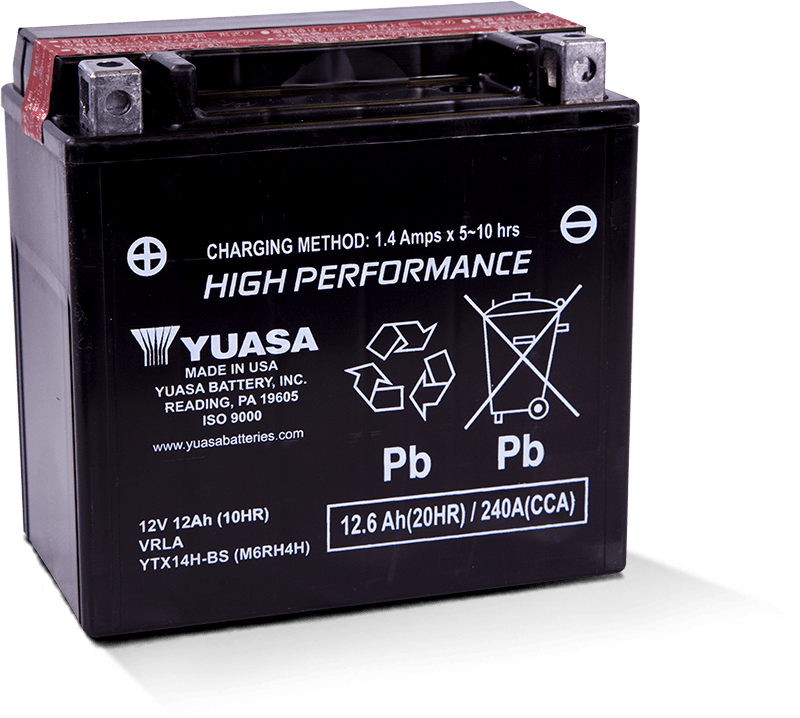 Yuasa YUAM6RH4H YTX14H-BS High Performance AGM 12 Volt Battery (Bottle Supplied)
