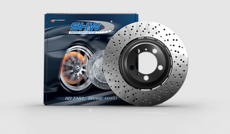 SHW Performance VFX43801 SHW 2022 fits Audi S3 2.0L Front Cross-Drilled Lightweight Brake Rotor (5WA615301A)