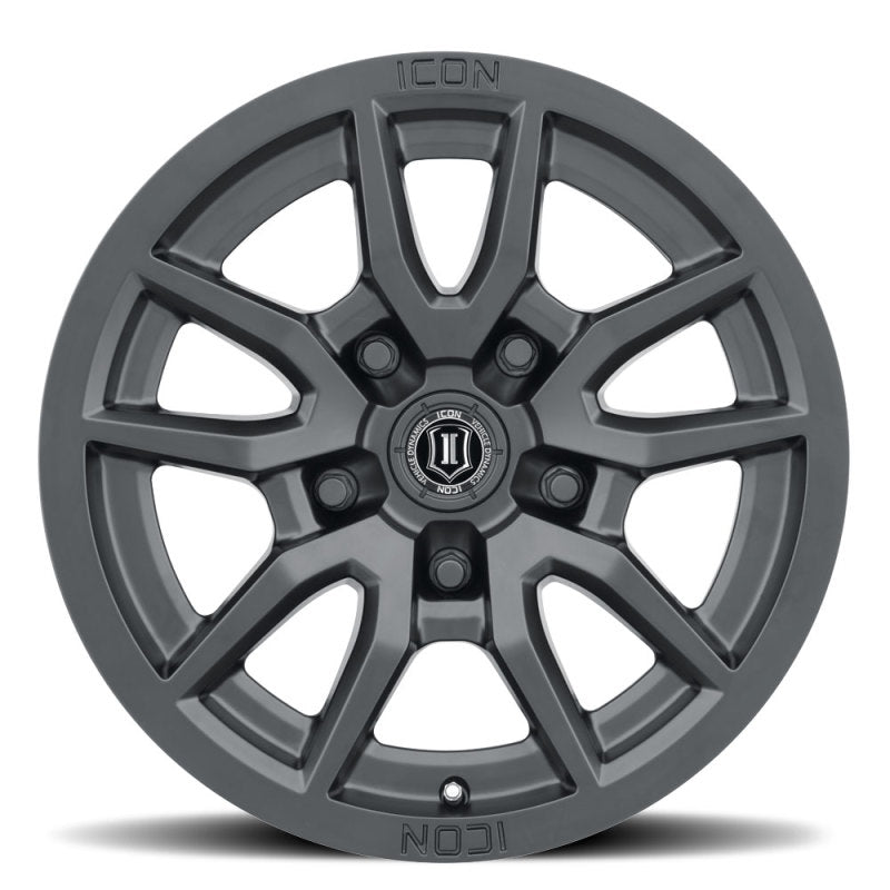 ICON 2617855557SB Vector 5 17x8.5 5x150 25mm Offset 5.75in BS 110.1mm Bore Satin Black Wheel