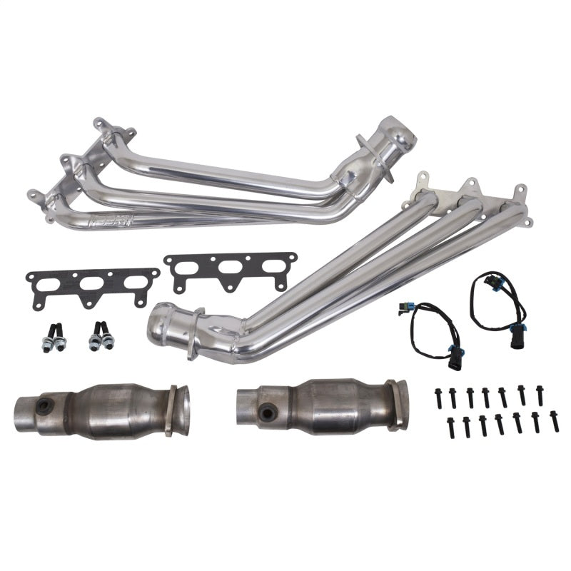 BBK 40410 Camaro V6 Long Tube Exhaust Headers With Converters - 1-5/8 Silver Ce