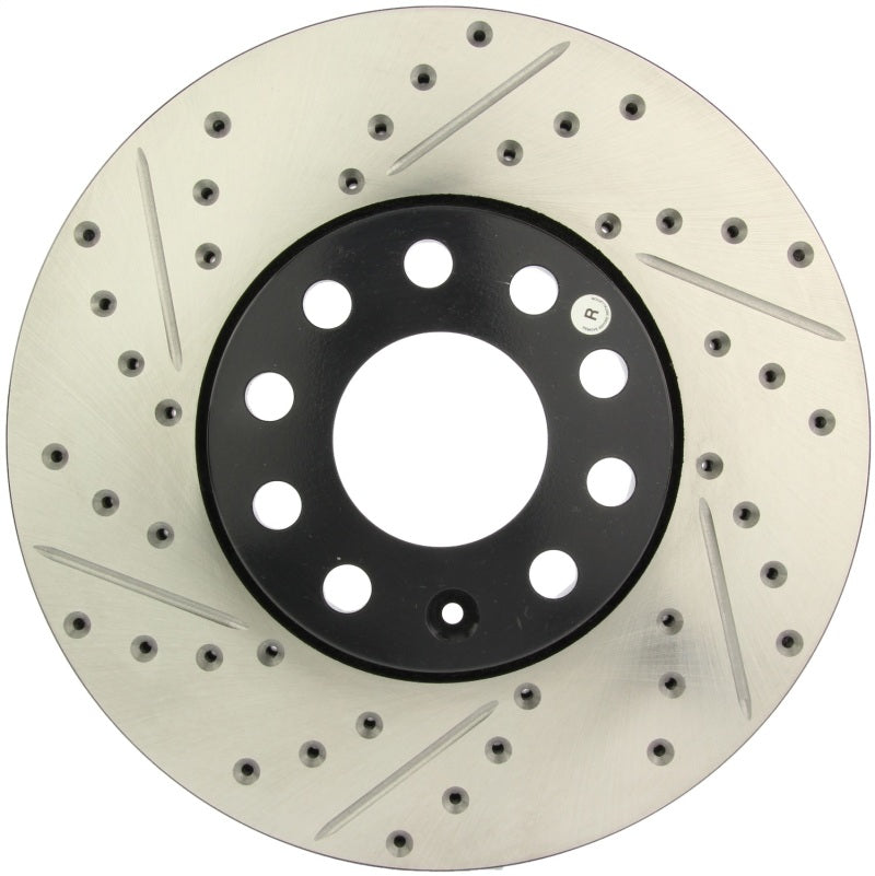 Stoptech 127.33039R 96-7/04 Audi A4 / 95-01 A6 / 7/98-05 VW Passat Right Front Slotted and Drilled Rotor