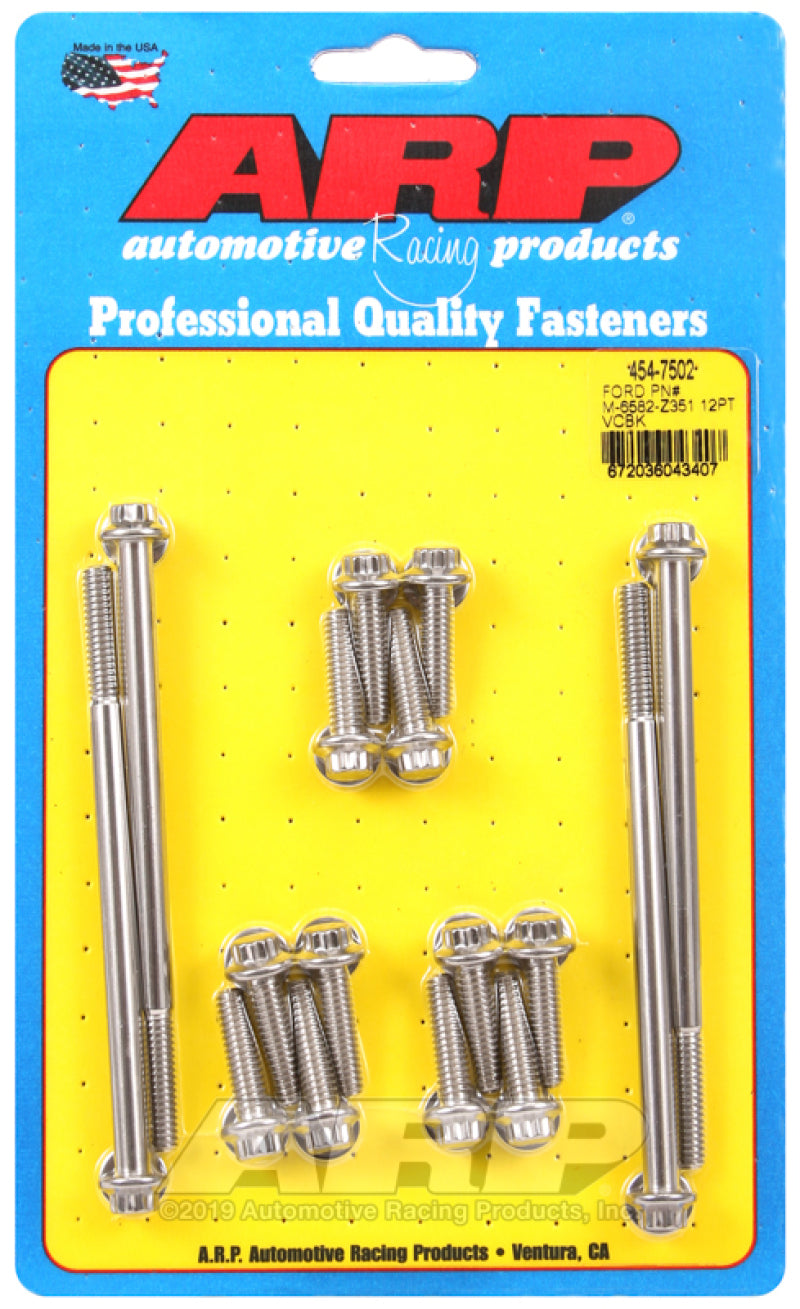 ARP 454-7502 SB fits Ford PN M-6582-Z351 12pt Valve Cover Bolt Kit