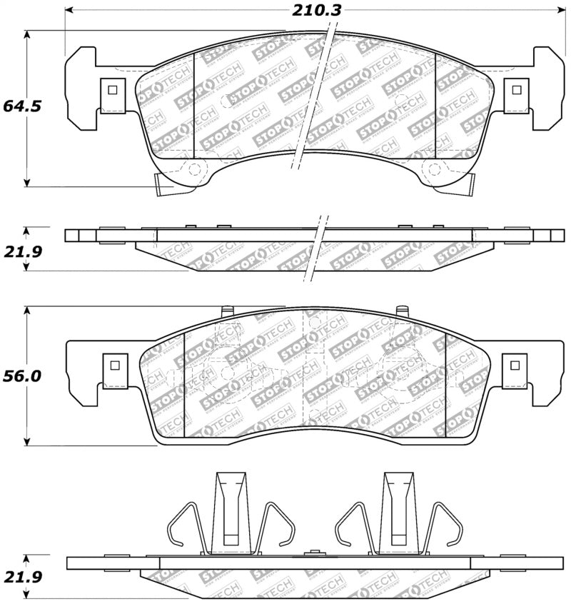 Stoptech 305.0934 Street Select Brake Pads - Rear