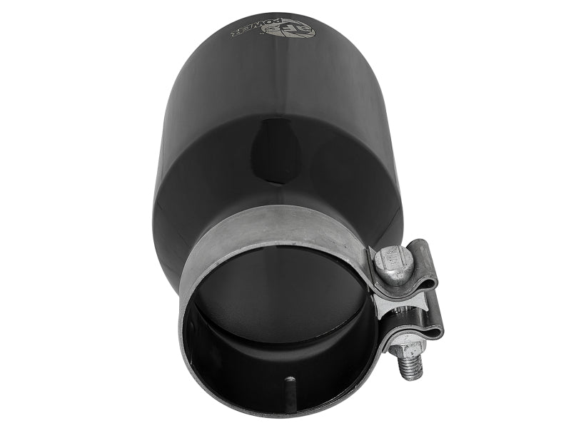 AFE 49T30454-B092 orce-Xp Univ 304 SS Double-Wall Clamp-On Exhaust Tip - Black