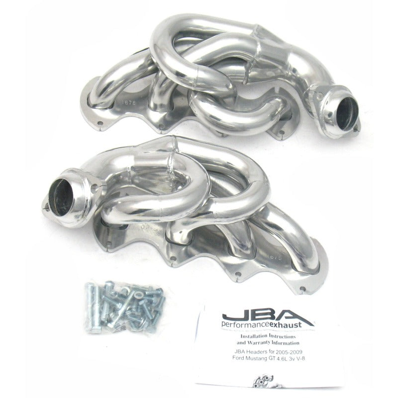 JBA 1675SJS fits Ford 05-10 Mustang 4.6L 3V 1-5/8in Primary Silver Ctd Cat4Ward Header