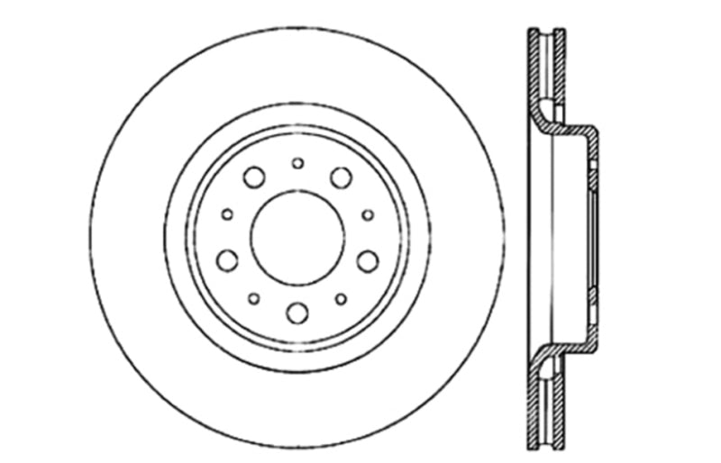 Stoptech 127.39023L Slotted & Drilled Sport Brake Rotor