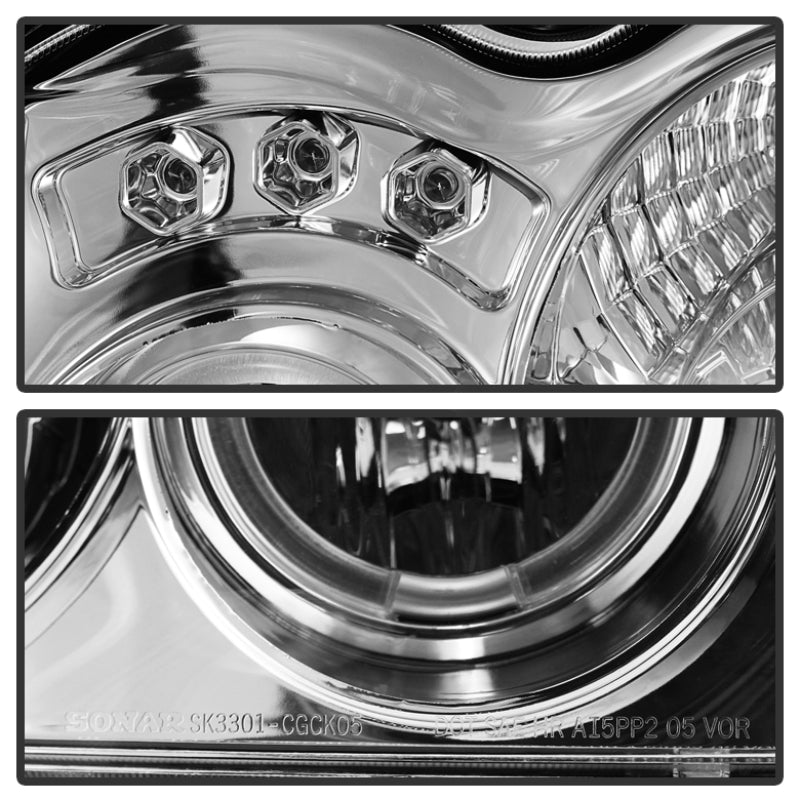 Spyder 5011107 fits Jeep 05-07 Grand Cherokee Projector Headlights LED Halo LED