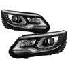 Spyder 9948527 fits VW Tiguan LED/DRL Projector Headlights Chrome PRO-JH-VWT12-