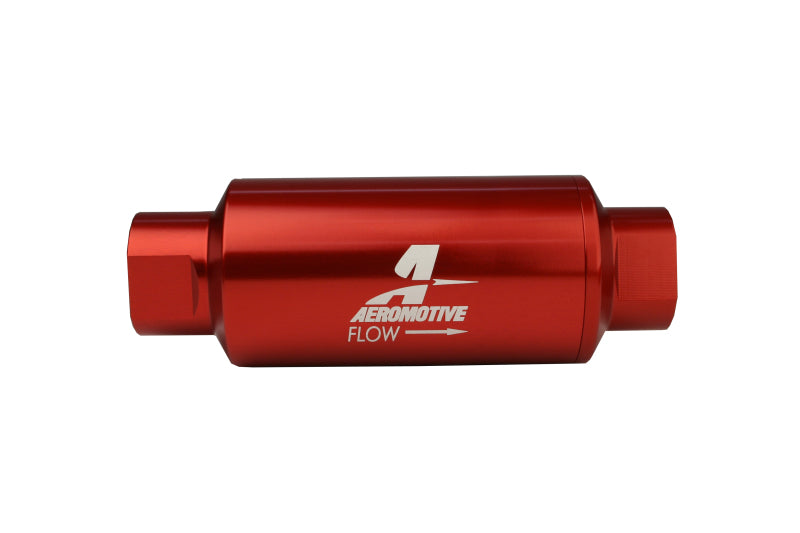 Aeromotive 12335 In-Line Filter - AN-10 size - 40 Micron SS Element - Red Anodi