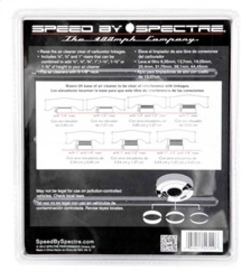 Spectre 4954 Air Cleaner Riser Kit - Black