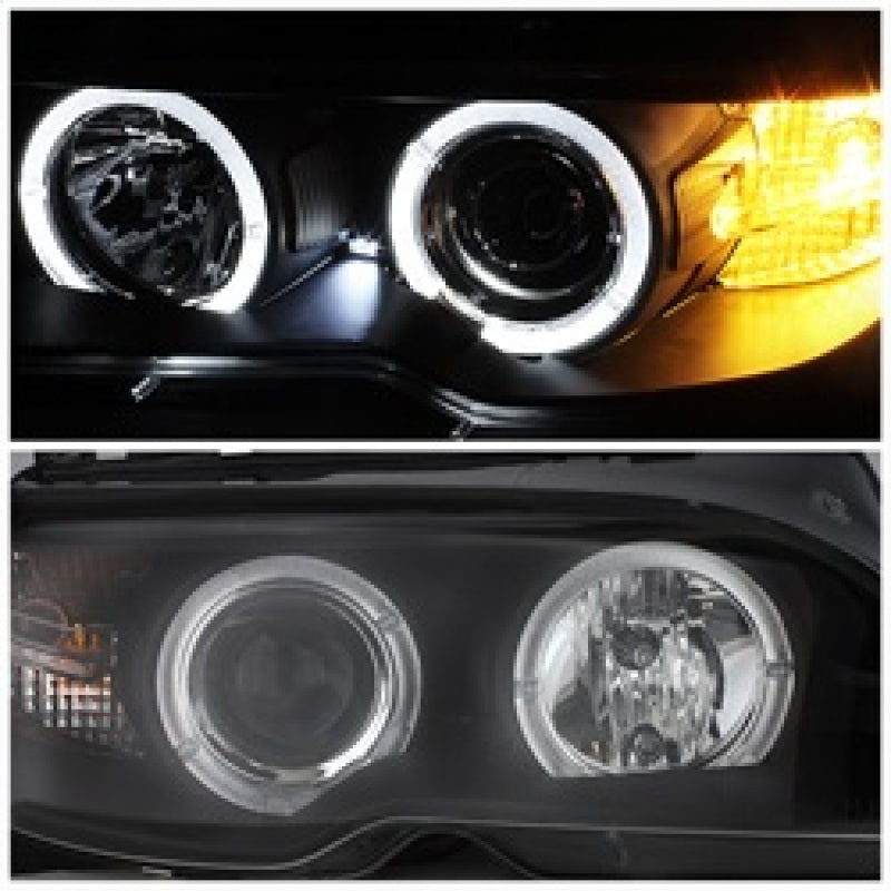 Spyder 5077141 fits BMW 04-06 E46 3-Series 2 DR Projector Halogen Model- LED Ha