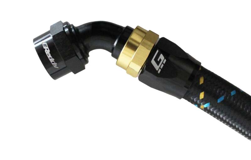 GReddy 12801260 AN12 60 DEGREE HOSE END SWIVEL BLACK/GOLD ANODIZED