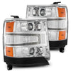AlphaRex 880235 16-18 fits Chevy 1500HD LUXX LED Proj Headlights Chrome w/Seq