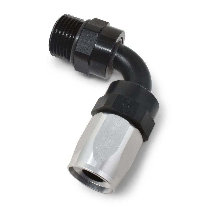 Russell 612473 Performance Hose End #8 Hose to #8 Radius Inlet Port 90 Deg Blk/Clr