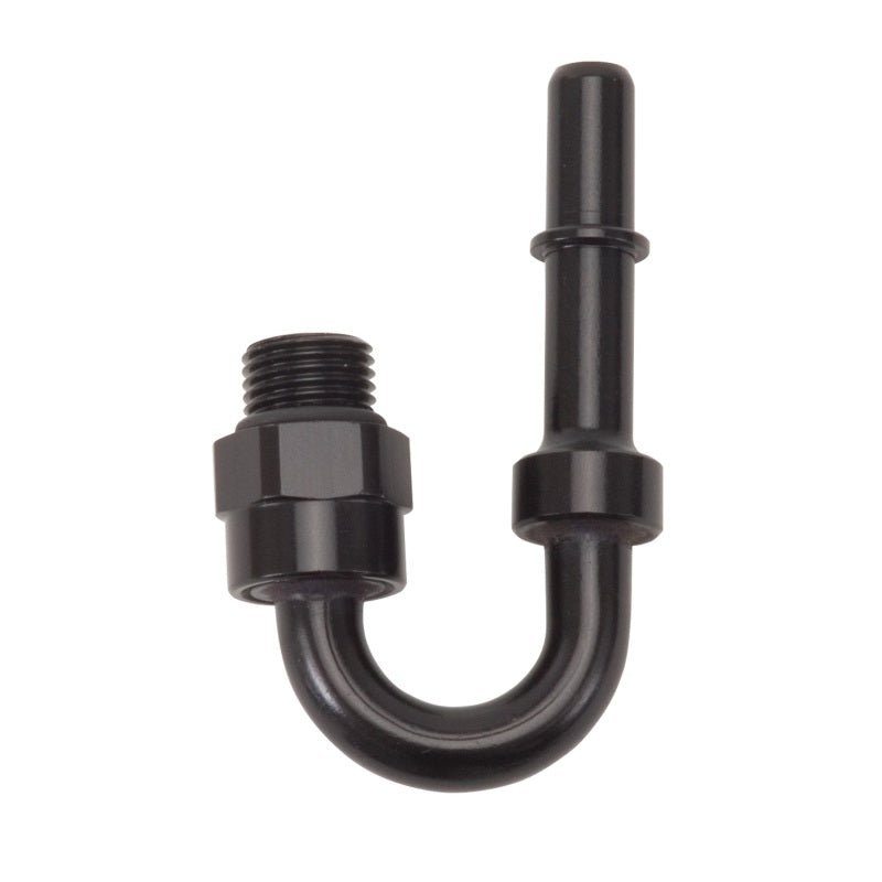Russell 644013 Performance Adapter Fitting 3/8in SAE Quick Disc Male to #6 SAE Port Male Swivel 180Deg Blk
