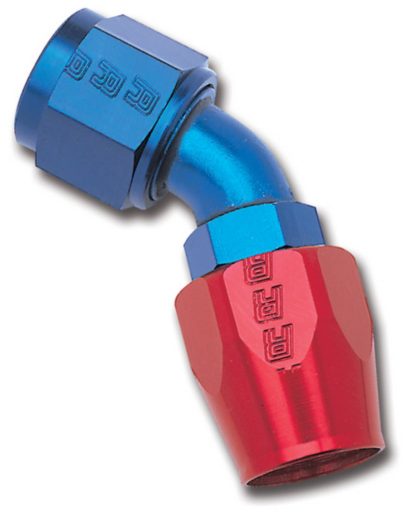 Russell 610090 Performance -6 AN Red/Blue 45 Degree Full Flow Hose End