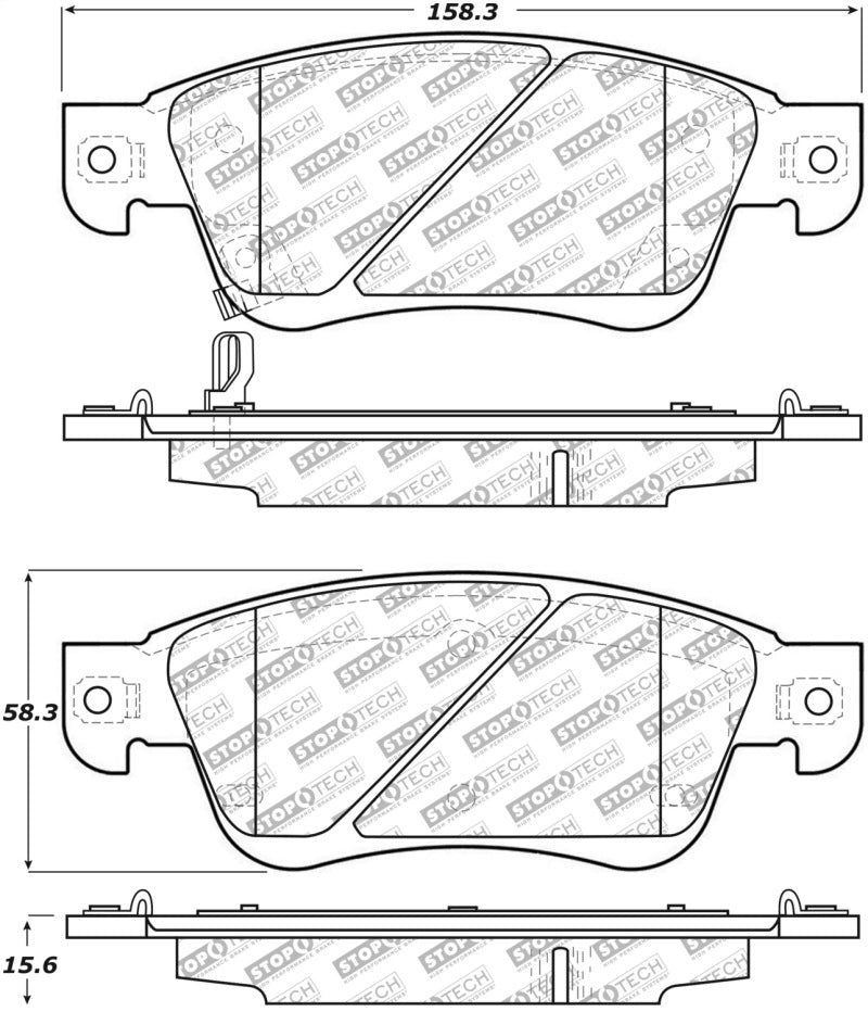 Stoptech 305.1287 Street Select 07-08 Infiniti G35/ 08-13 G37/ 14-16 Q60 Front Brake Pads w/ Hardware