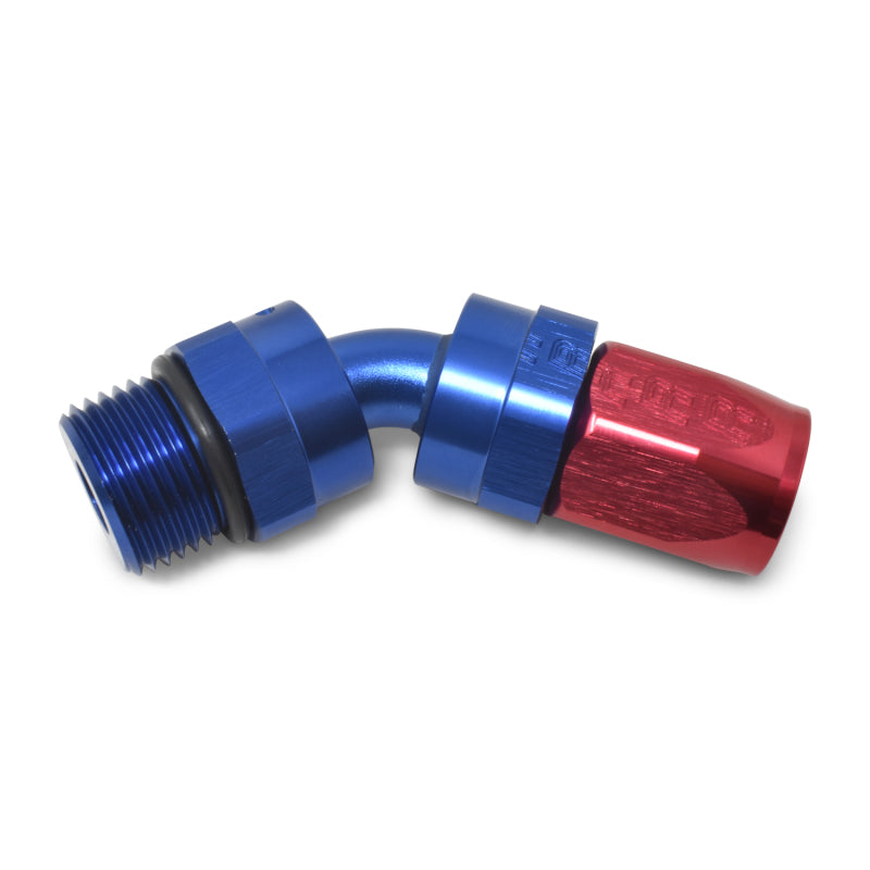 Russell 612420 Performance -10 AN Red/Blue Male SAE Port to -8 Hose 90 Degree (-10 Port 7/8in-14 Thread)