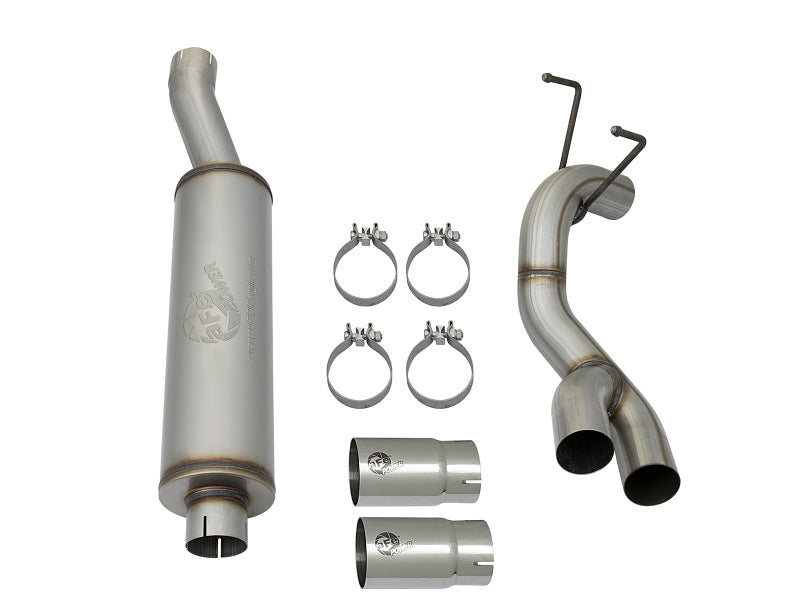 AFE 49-42057-P Rebel Series 3.5in 409 SS Cat Back Exhaust w/Pol Tips 14-17 fits