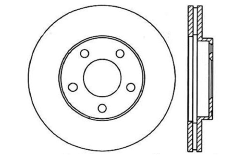 Stoptech 127.61041L 94-04 Ford Mustang (exc Cobra & Bullitt) Front Left Slotted & Drilled Rotor