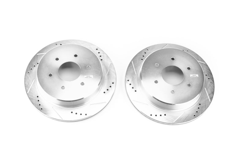 PowerStop fits Nissan 17-18 Titan Rear Evolution Drilled & Slotted Rotors - Pair