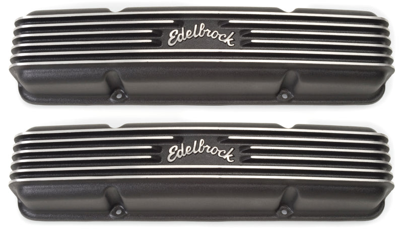Edelbrock 41453 Valve Cover Classic Series fits Chevrolet 1959-1986 262-400 CI V8 Black