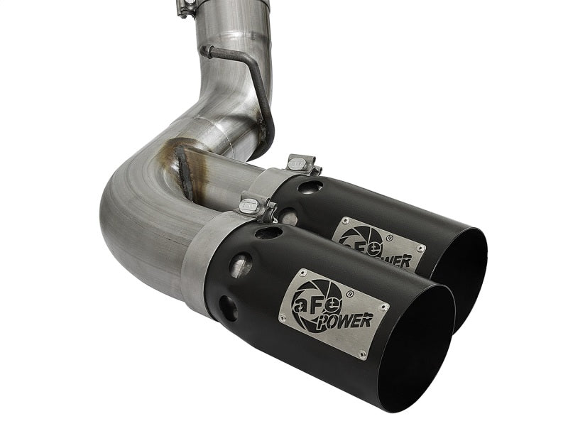AFE 49-44089-B y Series 4in 409-SS DPF-Back Exhaust w/ Dual Black Tips 2017 fit