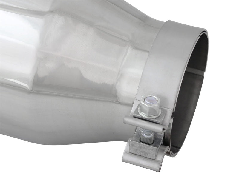 AFE 49T40601-P15 Exhaust Tip Bolt On Polished 4in Inlet x 6in Outlet x 15in Lo