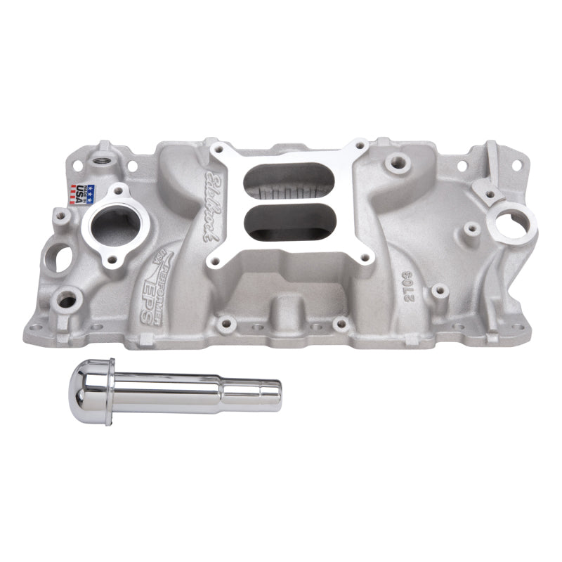 Edelbrock 2703 Intake Manifold Performer Eps w/ Oil Fill Tube And Breather for Small-Block fits Chevy