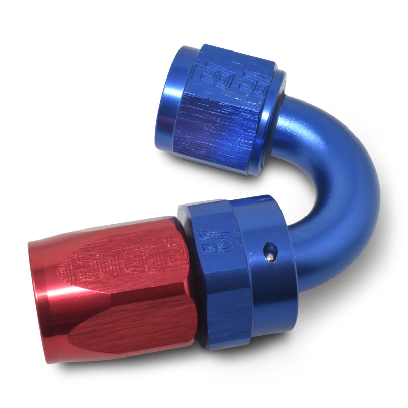 Russell 613480 Performance -12 AN Red/Blue 150 Degree Full Flow Swivel Hose End (With 1-1/8in Radius)