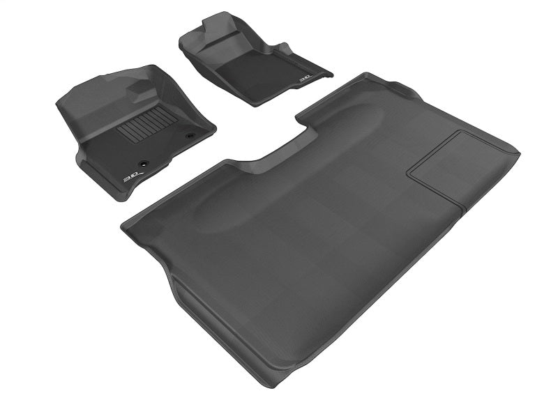 3D MAXpider 2006-2014 fits Honda Ridgeline Kagu 2nd Row Floormats - Black