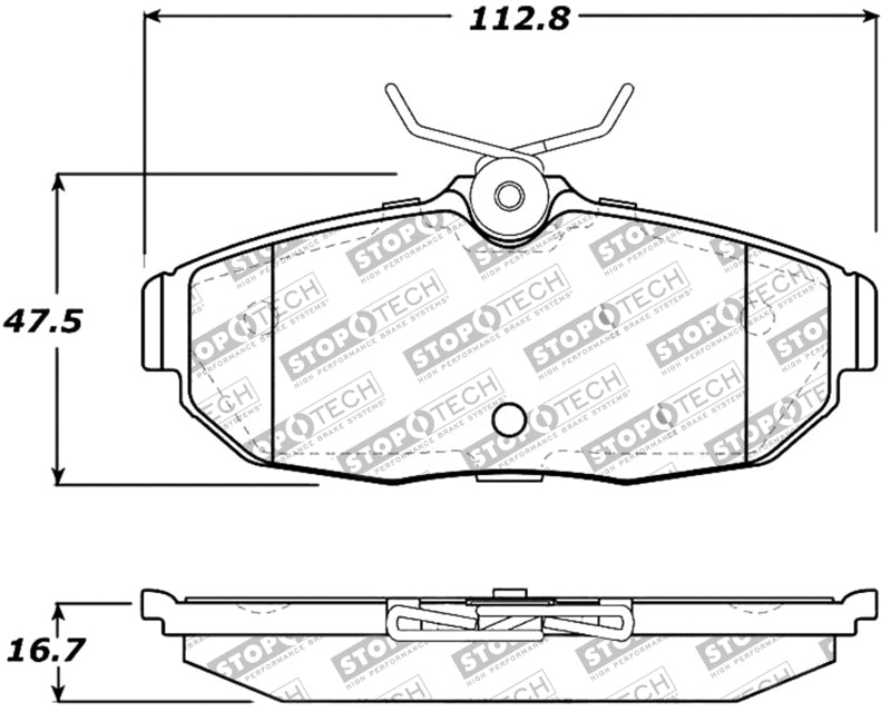 Stoptech 309.1082 Performance 05-09 fits Ford Mustang Cobra/Mach 1 V6/GT / 10 Shelby/Shelby GT Rear Brake Pads