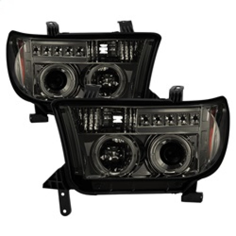 Spyder 5012043 fits Toyota 07-13 Tundra Projector Headlights LED Halo LED Smke