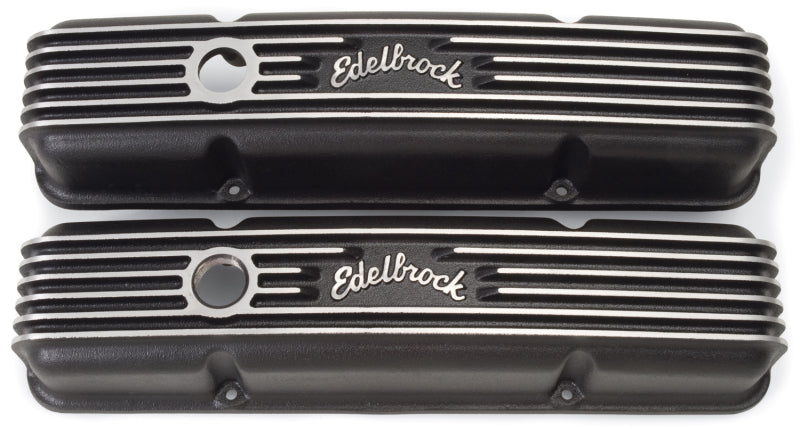 Edelbrock 41443 Valve Cover Classic Series fits Chevrolet 1959-1986 262-400 CI V8 Black