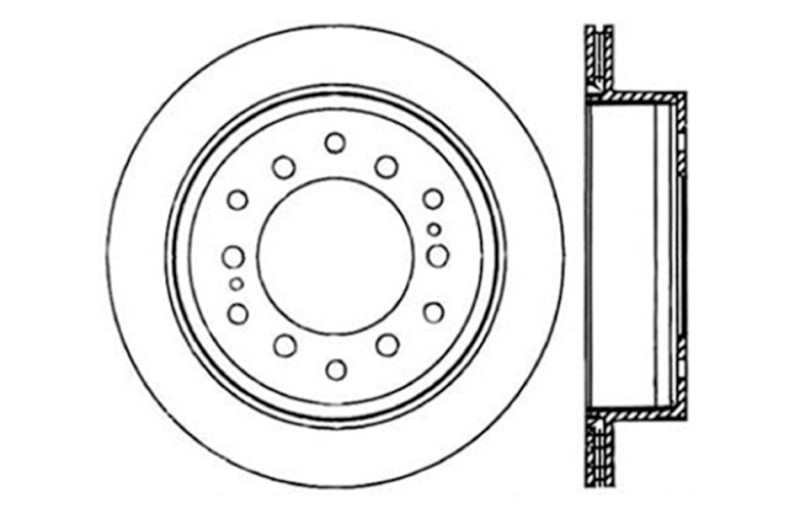 Stoptech 127.44128R Power Slot 03-09 Toyota 4 Runner / 03-09 Lexus GX470 Drilled & Slotted Right Rear Rotor