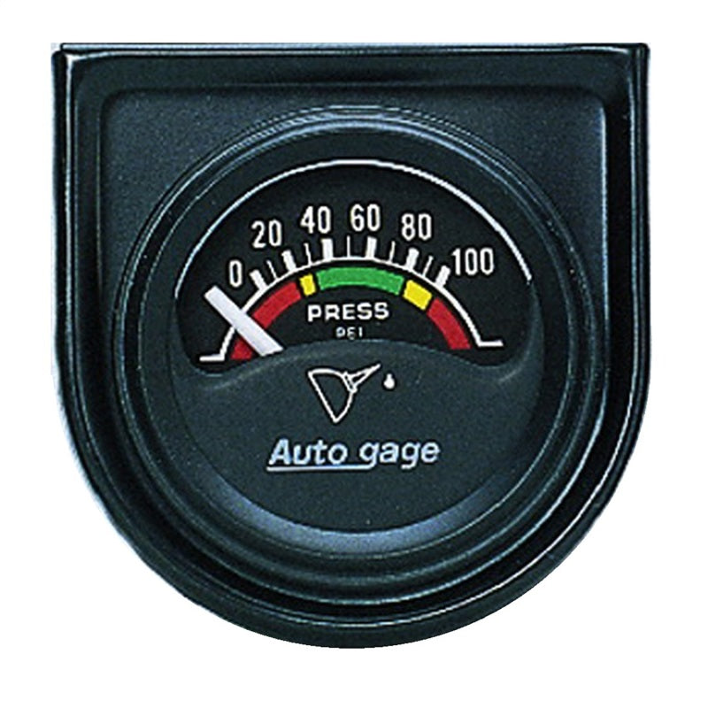 AutoMeter 2354 AutoGage Gauge Console 1.5in 100psi Electric Oil Pressure Gauge - Black Dial/Black Bezel