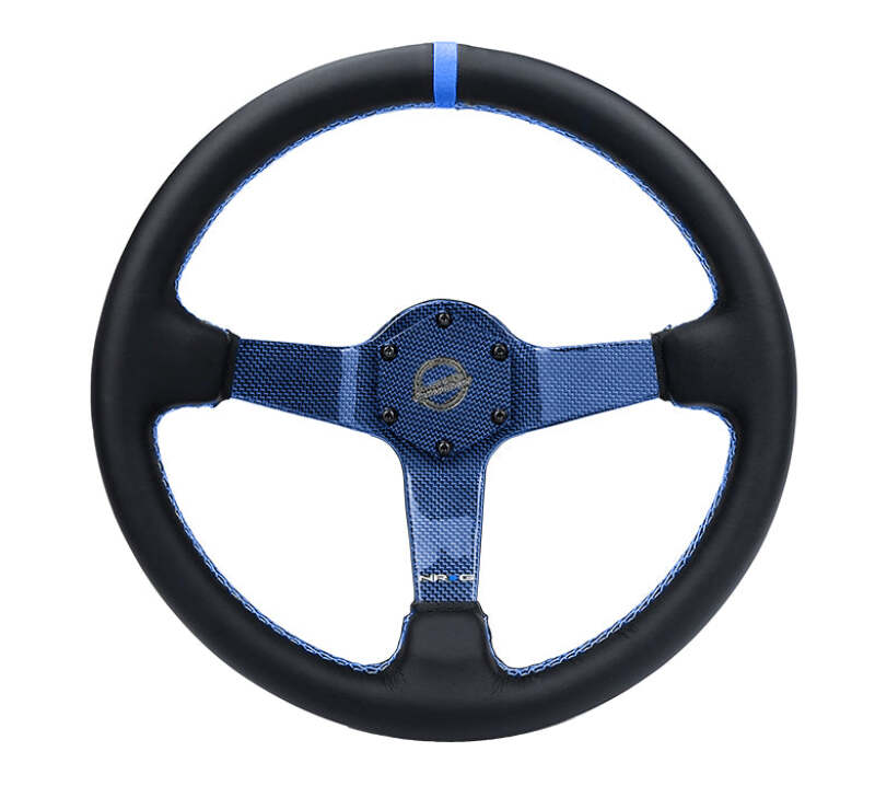 NRG RST-036CF-BL RST-036CF-BL Reinforced Steering Wheel Blue Carbon Fiber